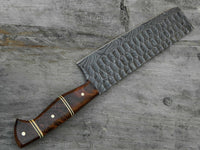 Custom Forged Damascus Cleaver Knife