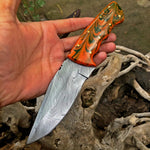 Damascus Steel Hunting Skinning Knife