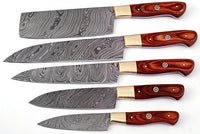 Damascus Kitchen Knives Set