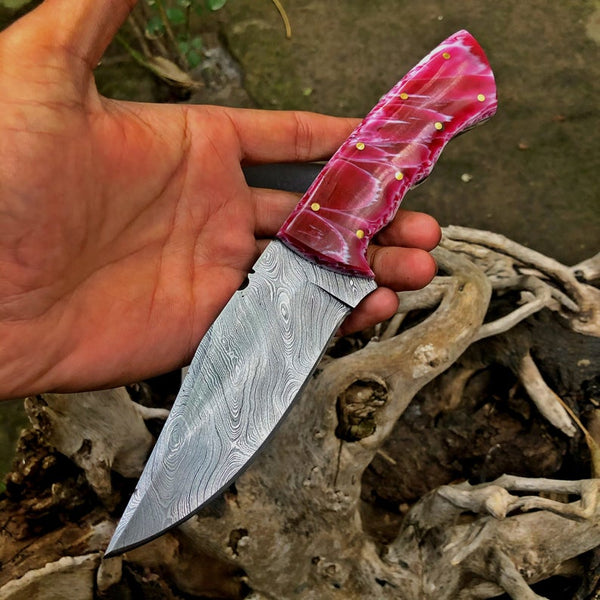 Damascus Steel Hunting Skinning Knife