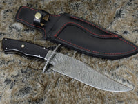 FULL TANG DAMASCUS HUNTING BOWIE KNIFE