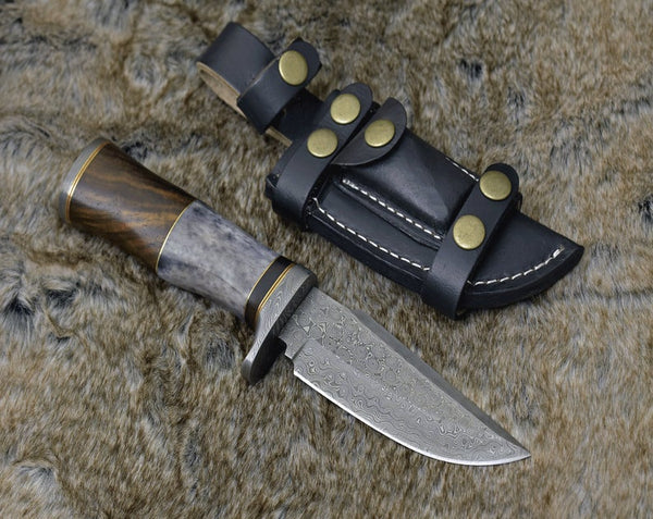 Raindrop Damascus Hunting Knife