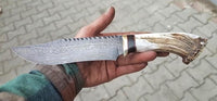 DAMASCUS HUNTING BOWIE KNIFE