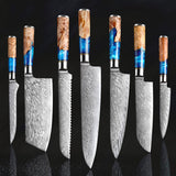 DAMASCUS STEEL KITCHEN KNIVES SET