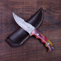 CUSTOM HANDMADE DAMASCUS HUNTING KNIFE