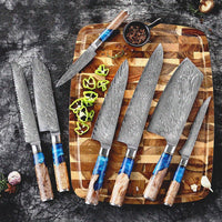 DAMASCUS STEEL KITCHEN KNIVES SET