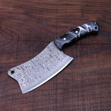 CUSTOM HANDMADE DAMASCUS STEEL CLEAVER KNIFE