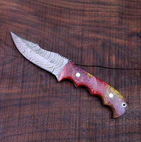 CUSTOM HANDMADE DAMASCUS HUNTING KNIFE