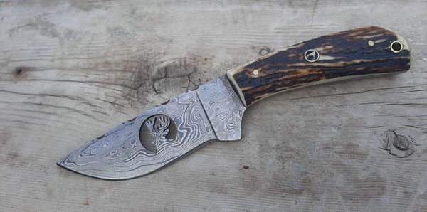 Damascus Wire-cut Blade Hunting Skinner Knife
