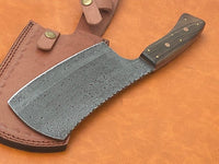 Full Tang Damascus Cleaver Knife