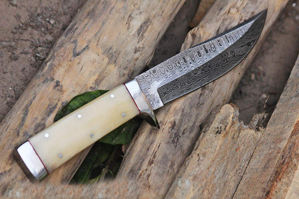 Full Tang Custom Handmade Damascus Steel Blade Hunter Knife