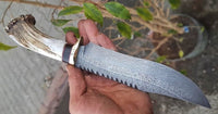 DAMASCUS HUNTING BOWIE KNIFE