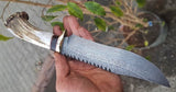 DAMASCUS HUNTING BOWIE KNIFE