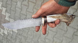 DAMASCUS HUNTING BOWIE KNIFE