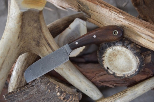 Custom Handmade Damascus Steel Blade Bull Cutter Knife