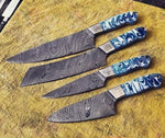 Damascus Kitchen Knives Set