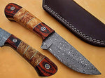 Raindrop Damascus Skinning Knife