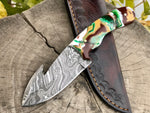 Damascus Guthook Knife