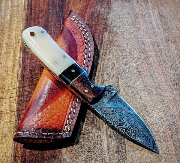 Damascus Steel Edc Skinner Knife