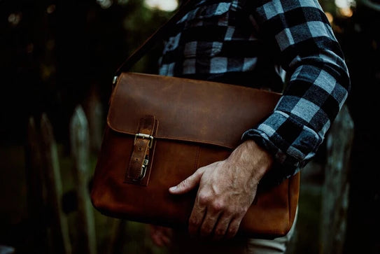 “The Courier” Vintage Leather Messenger Bag