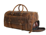 Leather Duffle Bag With Shoe Compartment