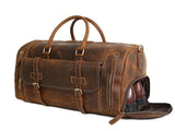 Leather Duffle Bag With Shoe Compartment