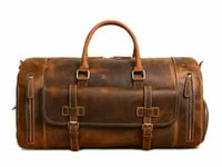 Leather Duffle Bag With Shoe Compartment