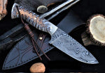 Pine cone Damascus Skinning Knife