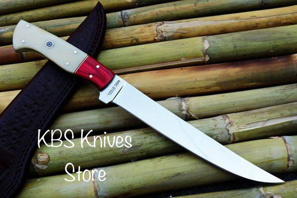 440C Stainless Steel Handmade Fillet-Boning Knife with Exotic Wood Handle - Precision and Quality in the Kitchen