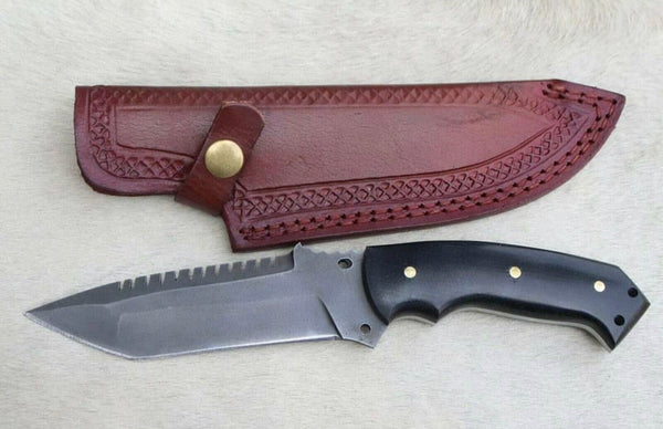 Handcrafted Custom D2 Steel Tanto Blade Survival Knife with Black Micarta Handle - 10 Inch Overall Length