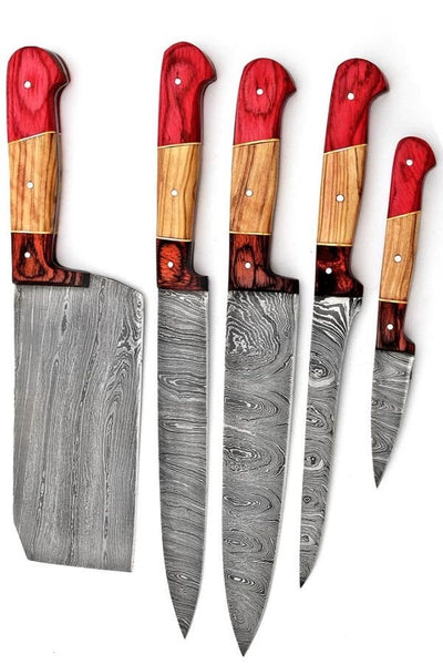 Damascus Kitchen knives Set