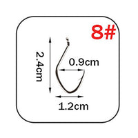 W.P.E Brand Catfish Hook 5-10pcs/pack High-Carbon Steel Fishing Hook 2#-12# Very Sharp Hook Barbed Catfish Hook Fishing Tackle