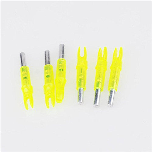 6pcs/lot Automatically ABS 44*6.2mm Led Lighted Arrow Nock Fits diameter Archery hunting Shooting arrow Accessories 4 color