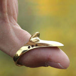 Sport Traditional Wrist Brass Finger Protector Hunting Catapult Safe Accessories Bow Archery Thumb Ring Practice Painless