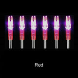 6PCS/SET Super Bright LED Luminous Arrow Nock Tail Outdoor Hunting Shooting Archery Arrow Bow Dual Tail Inside Light New