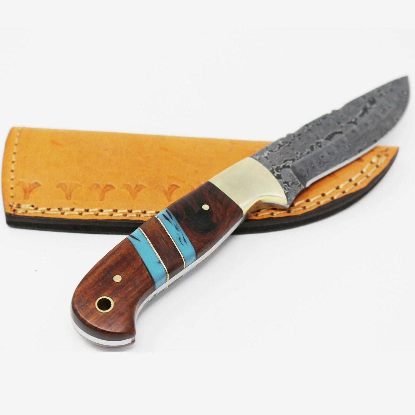 Custom Handmade Fixed Blade Damascus Steel Hunting Knife