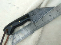 Custom Handmade Damascus Steel Small Seax Knife with Buffalo Horn Handle - 7 Inches by KBS Knives Store