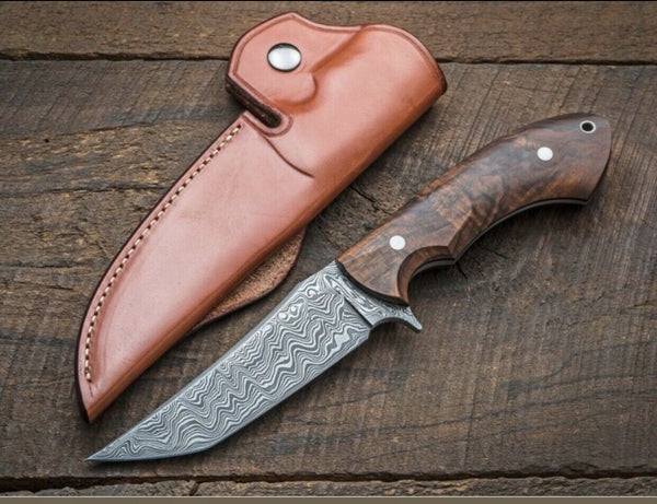 Custom Handmade Fixed Blade Damascus Steel Hunting Knife – KBS Knives Store