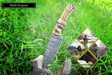 Custom Handmade Damascus Steel Hunting Knife