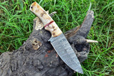 Custom Handmade Damascus Steel Hunting Knife