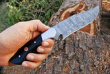 Fixed Blade Custom Handmade Damascus Steel Hunting Knife