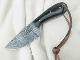 Custom Handmade Damascus Steel Fixed Blade Skinning Knife