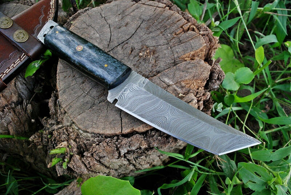 Custom Handmade Damascus Steel Tanto Hunting Knife