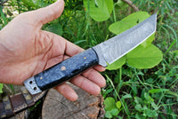 Custom Handmade Damascus Steel Tanto Hunting Knife
