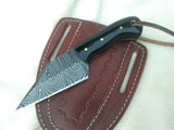 Custom Handmade Damascus Steel Small Seax Knife with Buffalo Horn Handle - 7 Inches by KBS Knives Store