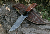 Custom Handmade Damascus Steel Skinning Hunting Knife