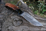 Custom Handmade Damascus Steel Skinning Hunting Knife