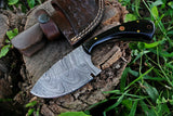 Fixed Blade Custom Handmade Damascus Steel Skinning Knife