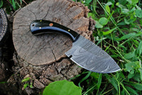 Fixed Blade Custom Handmade Damascus Steel Skinning Knife