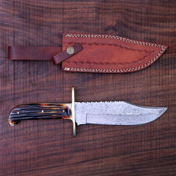 Western Bowie Knife – Custom Handmade with Bone Handle

